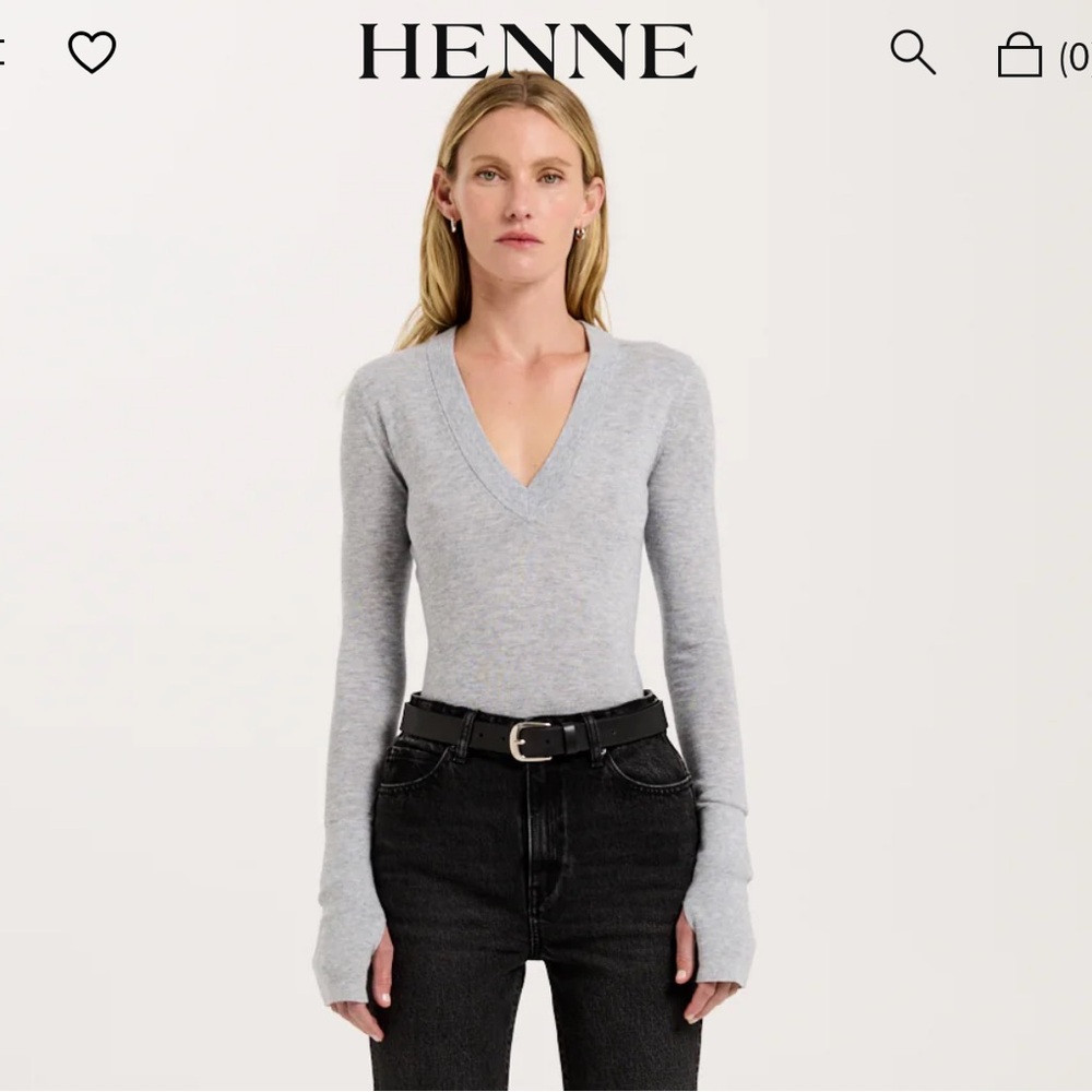 Henne Gray Long Sleeve Top